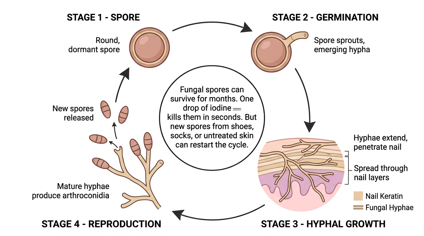 Fungal life cycle diagram